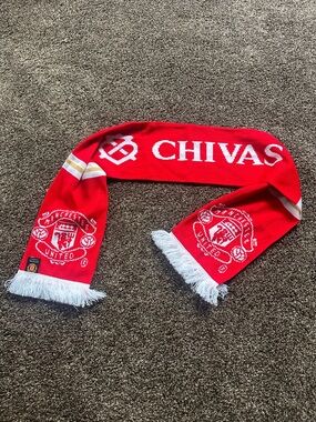 Manchester United Civas Red and White Knit Fan Scarf